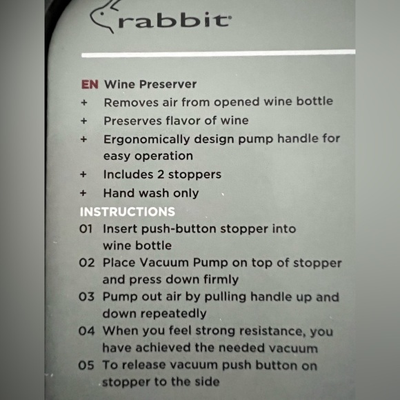 Rabbit Wine Preserver - Picture 4 of 5
